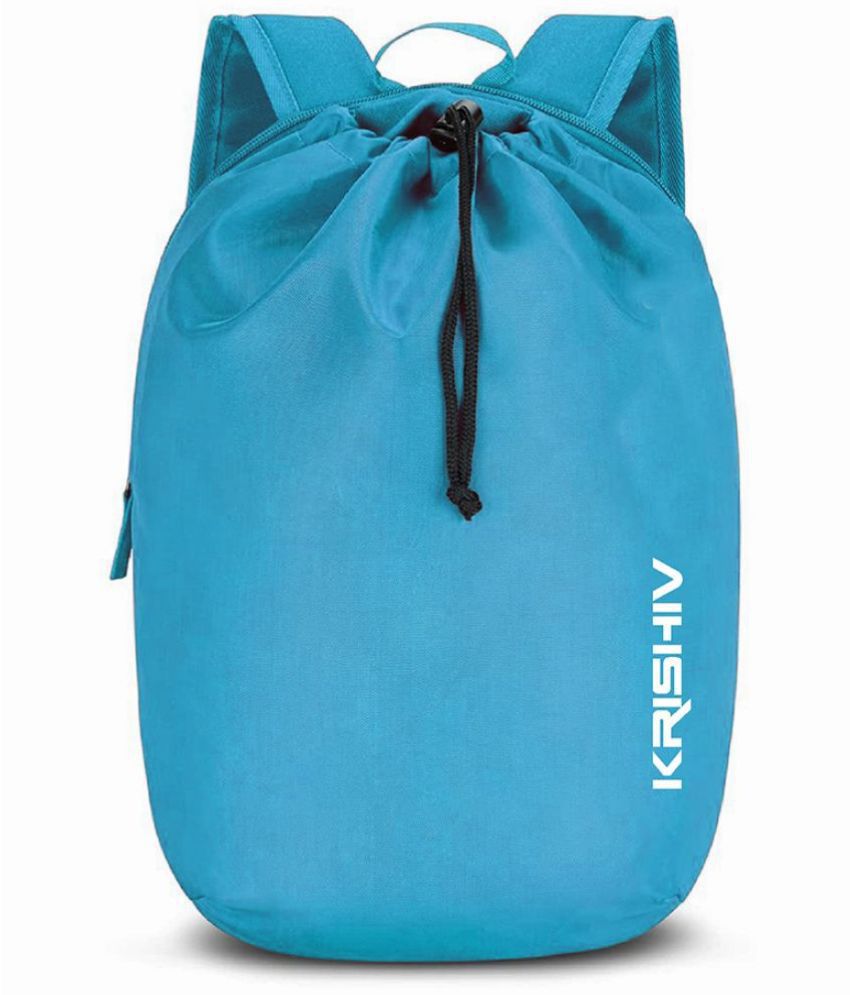 Krishiv 15 Ltrs Blue Drawstring Backpack Bag