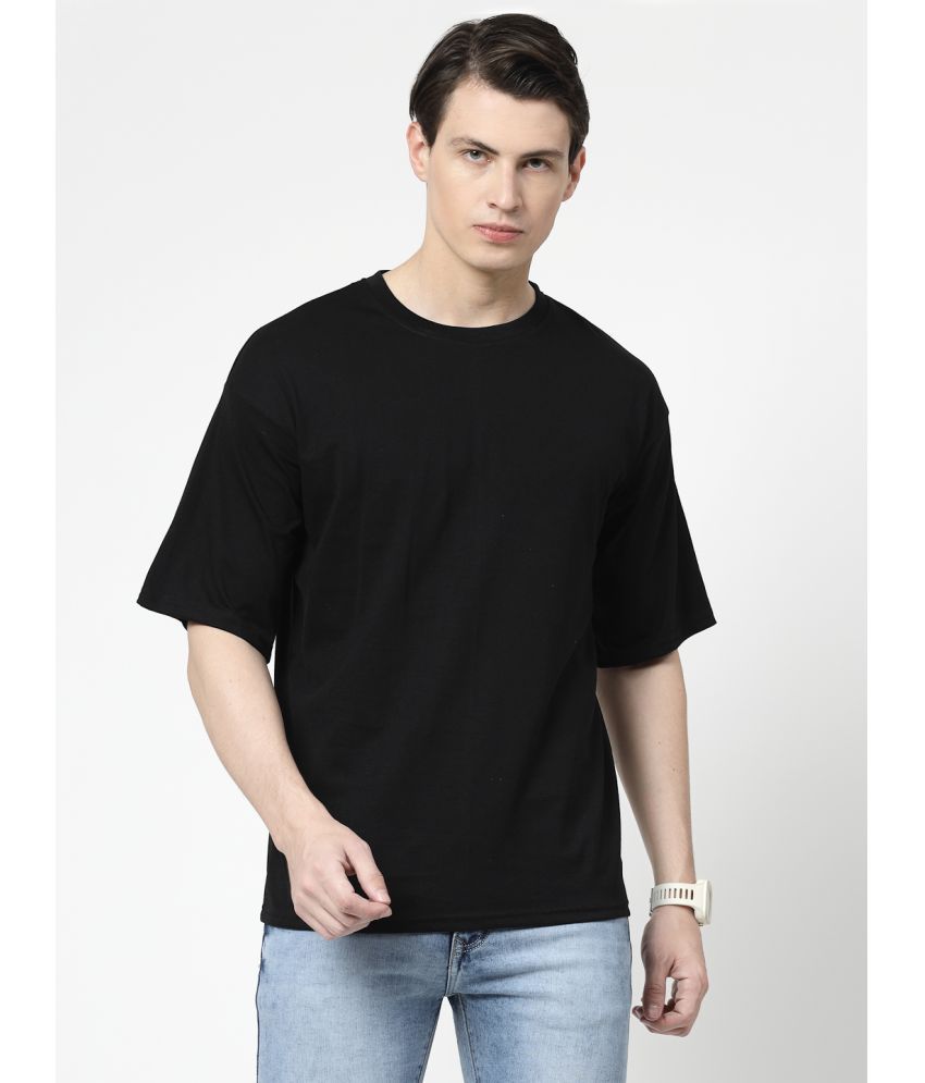     			DAFABFIT - Black Cotton Oversized Fit Men's T-Shirt ( Pack of 1 )