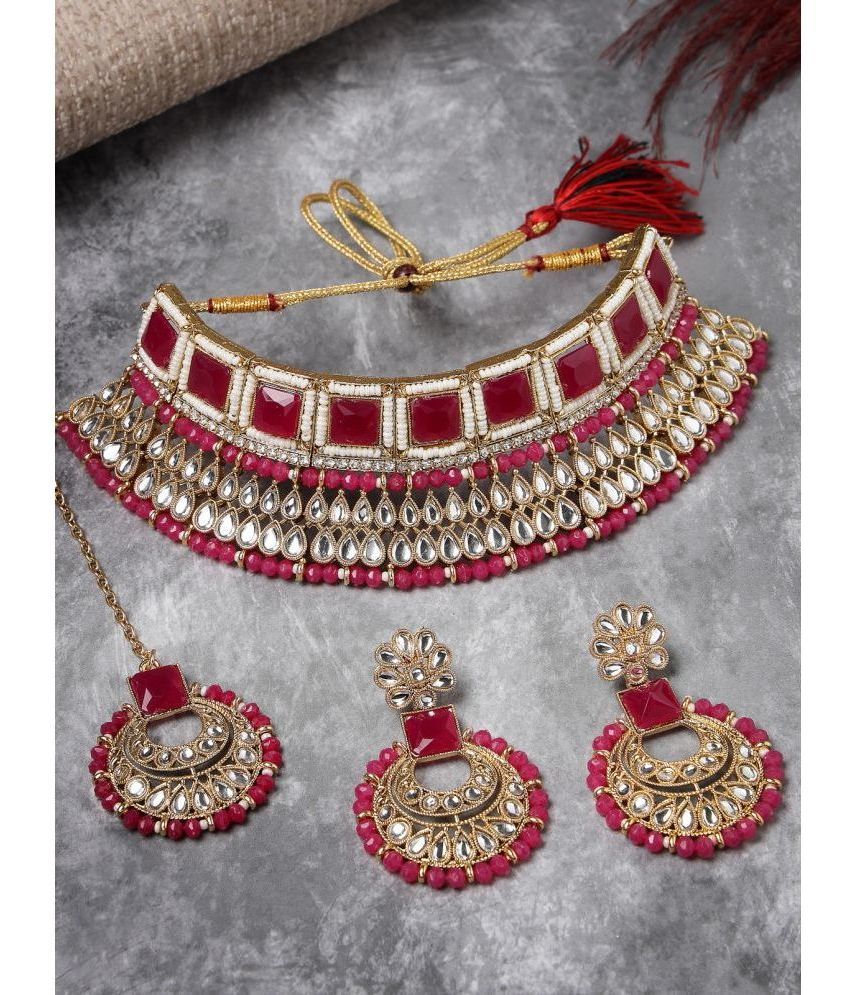     			Sukkhi Magenta Alloy Necklace Set ( Pack of 1 )