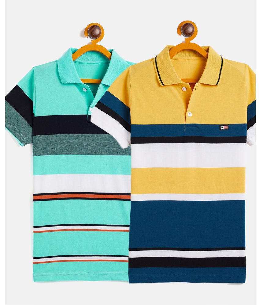     			First Krush - Multi Color Cotton Boy's Polo T-Shirt ( Pack of 2 )