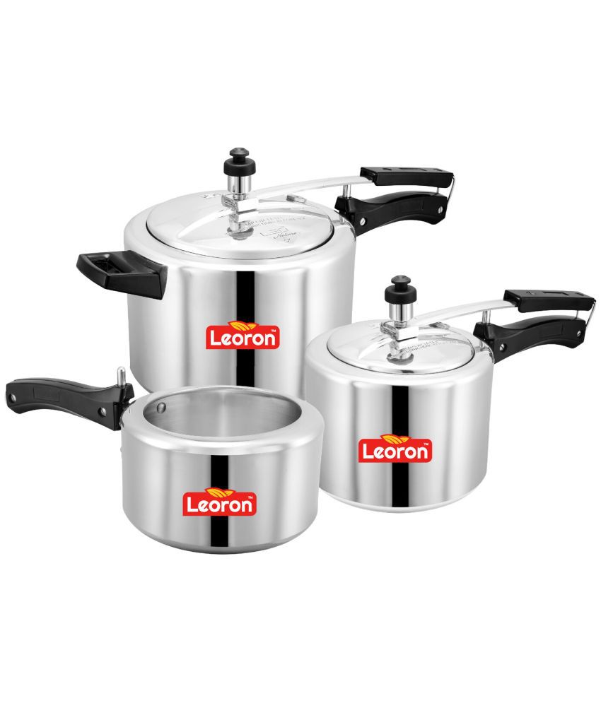     			LEORON 2L, 3 L,5 L Aluminium InnerLid Pressure Cooker With Induction Base