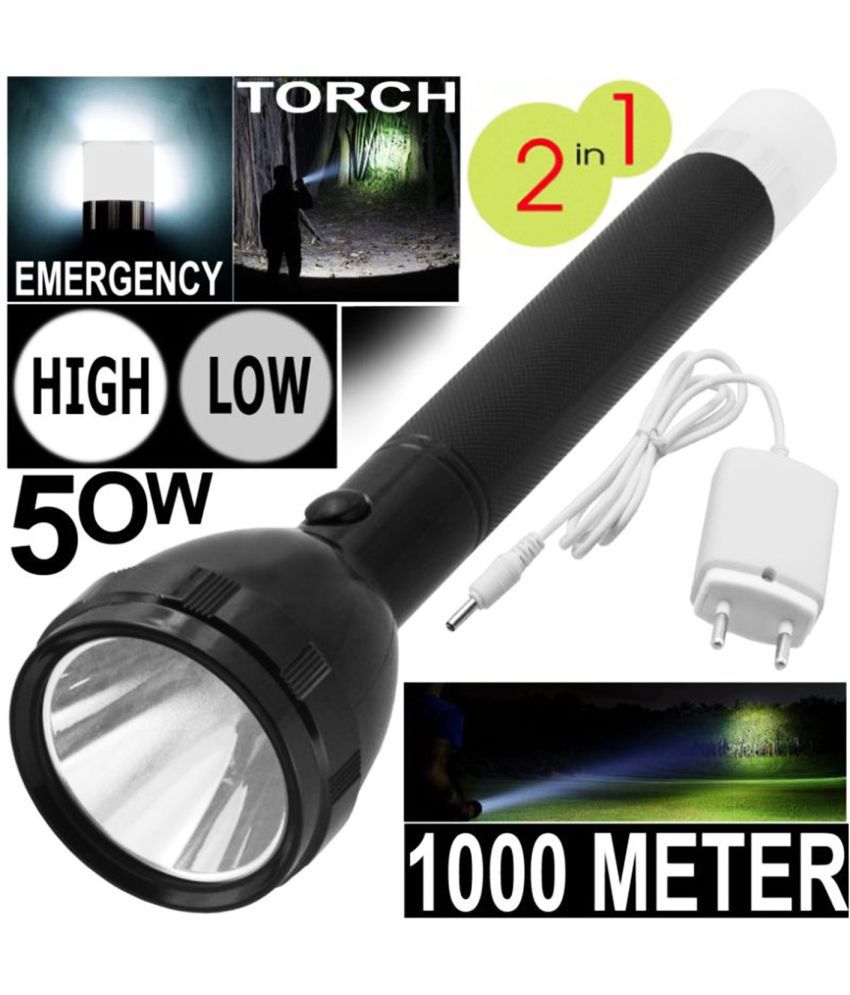     			Let Light 1000 Meter 2Mode Long Beam Chargeable Waterproof LED Table Lamp 50W Flashlight
