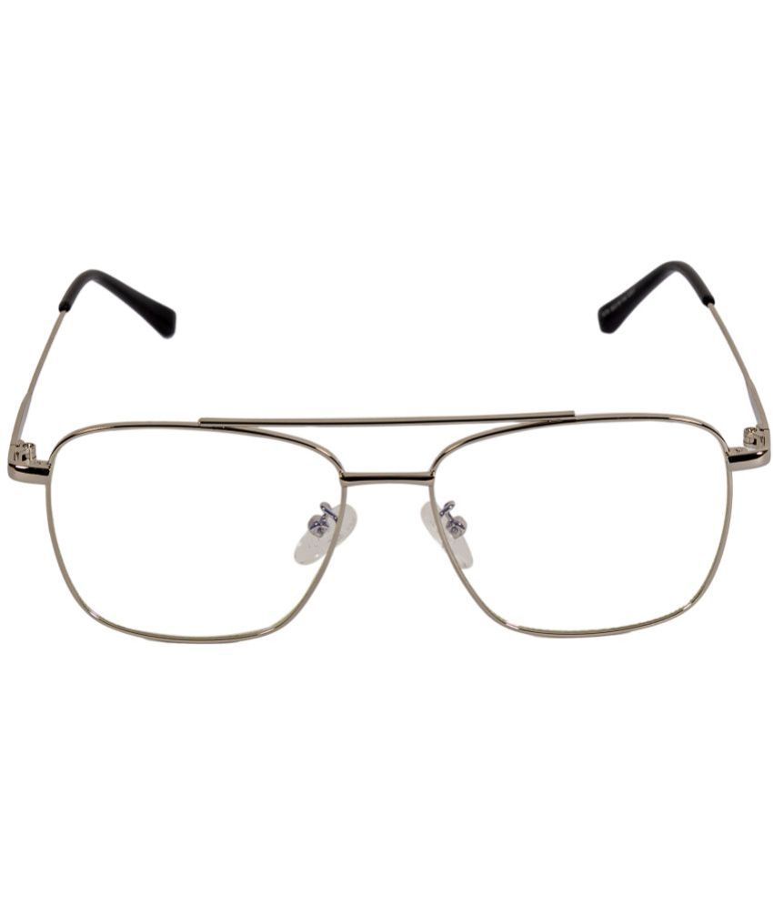     			SANEYEWEAR - Silver Full Rim Square Computer Glasses ( Pack of 1 )
