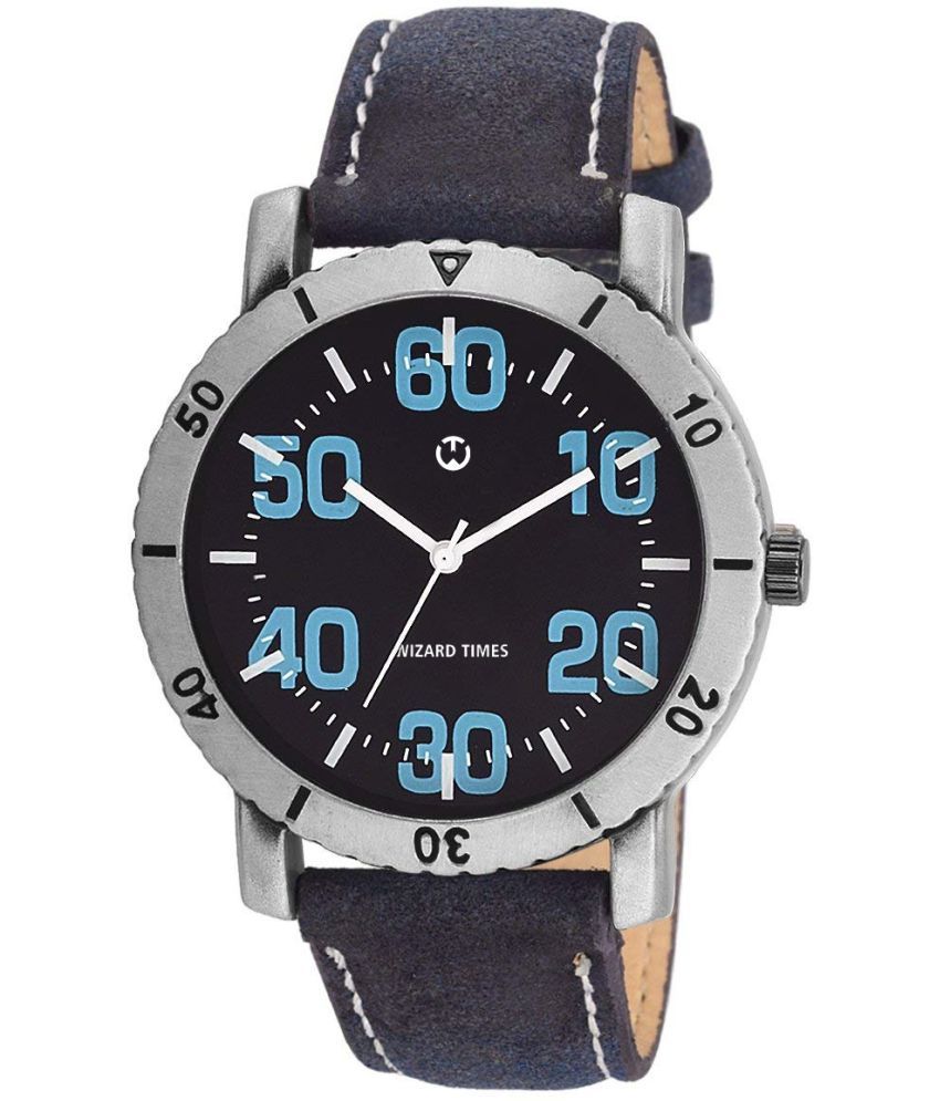     			Wizard Times - Blue LEATHER Analog Men's Watch