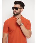 Rare Pack of 1 Cotton Blend Regular Fit Solid Half Sleeves Men's Polo T Shirt ( Rust Brown )