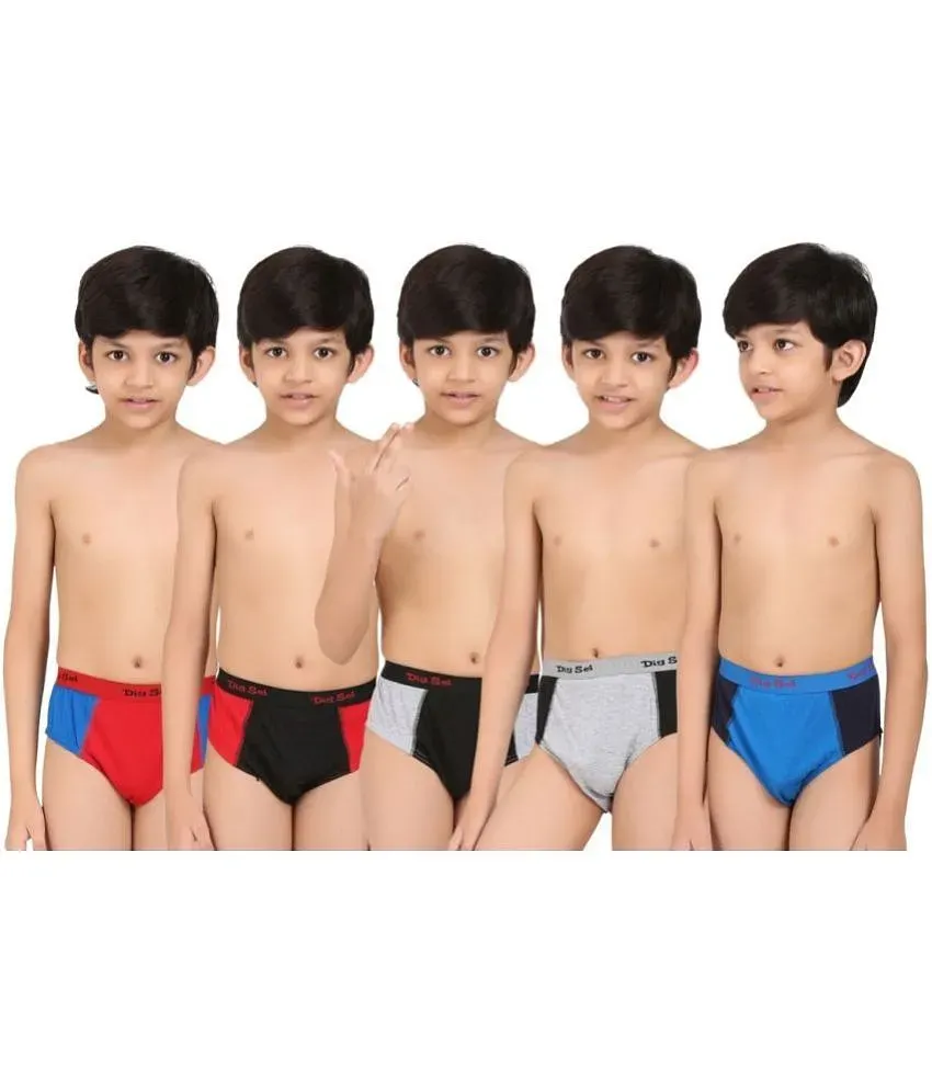 Buy Pack of 5 Assorted Multicolor Soft Ribbed Boy's Underwear at