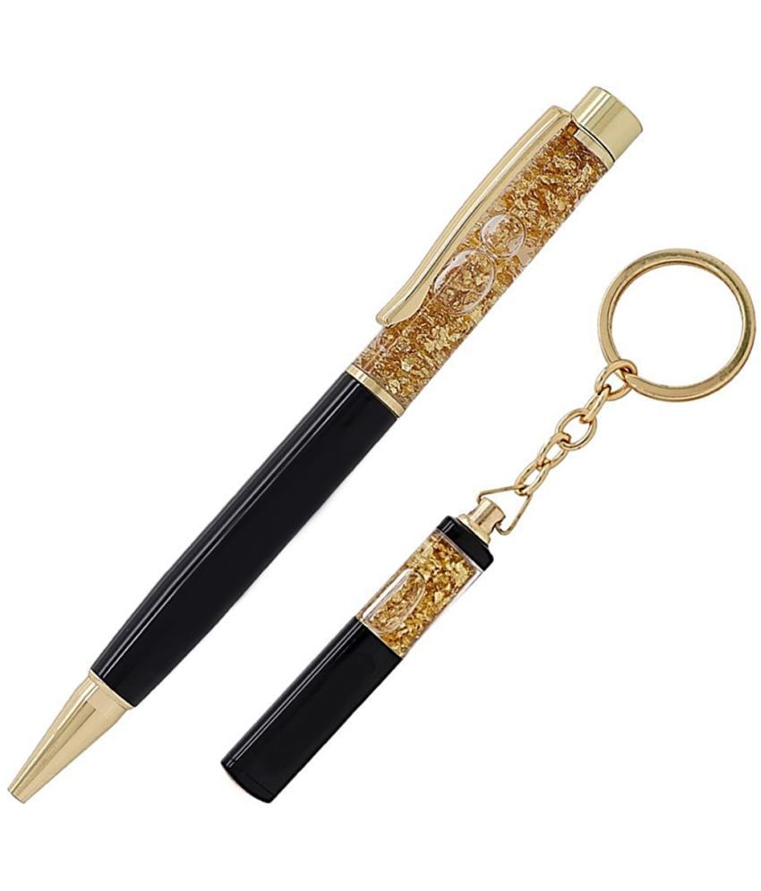     			KK CROSI Golden Gel Pen and Keychain set