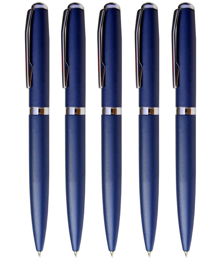     			KK CROSI Metal Pen Pack of 5pcs Blue Colour Ball Pen  (Pack of 5, Blue Ink)