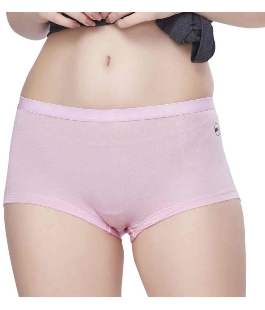     			LOGGERHEAD - Pink Cotton Lycra Solid Women's Boy Shorts ( Pack of 1 )