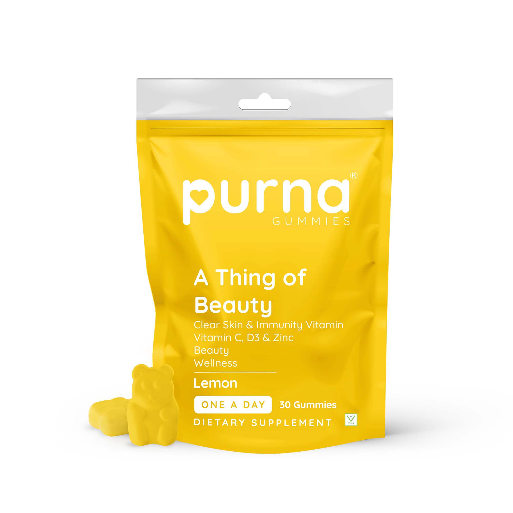     			Purna Gummies Vitamin C Lemon Gummies for Adults & Kids, Immunity Booster