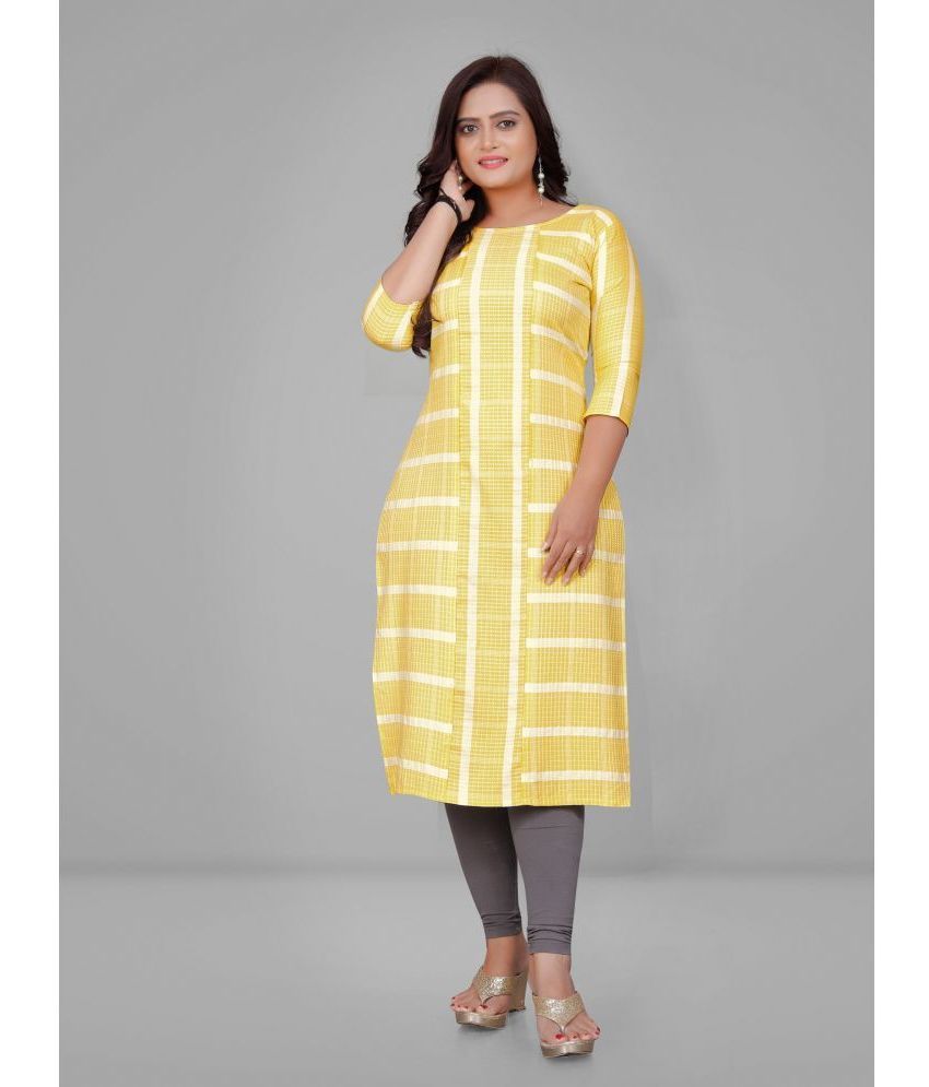     			Parastri - Yellow Cotton Women's Straight Kurti ( Pack of 1 )