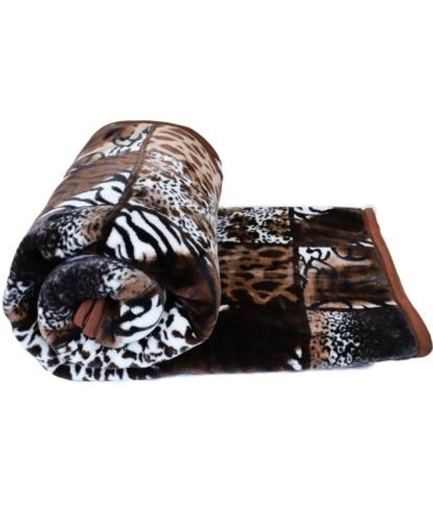     			RIAN - Polyester Animal Single Blanket ( 230 cm x 150 cm ) Pack of 1 - Coffee