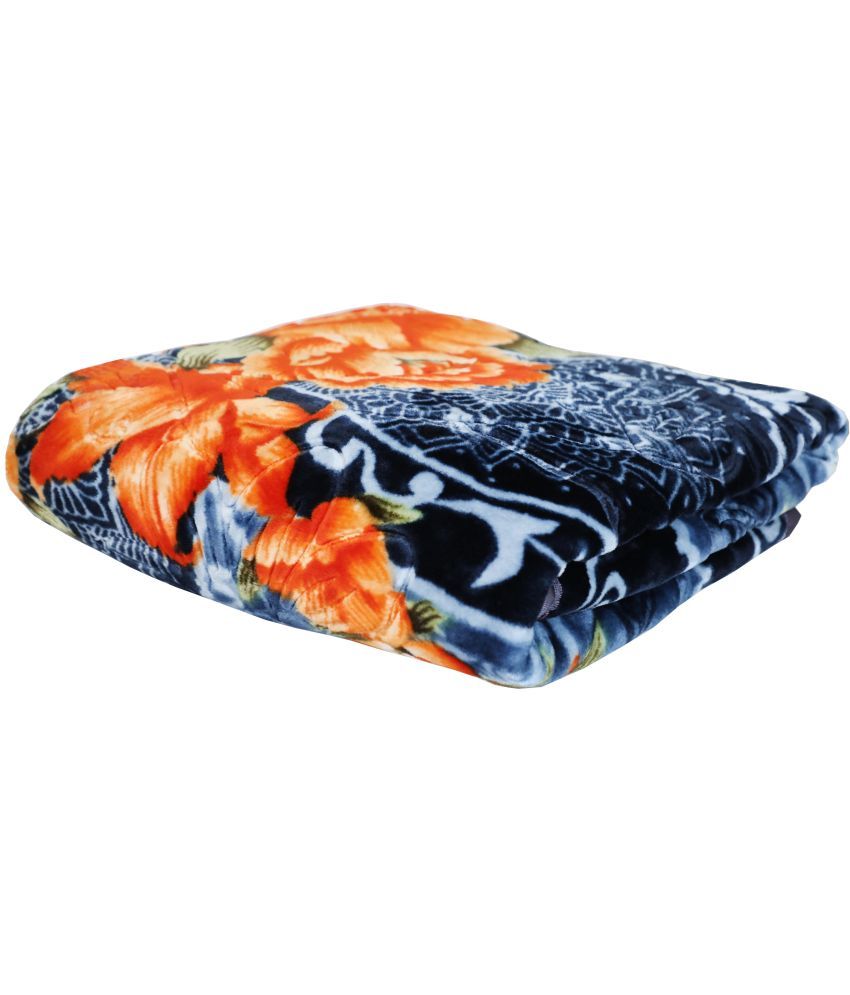     			RIAN - Polyester Floral Single Blanket ( 230 cm x 150 cm ) Pack of 1 - Coffee