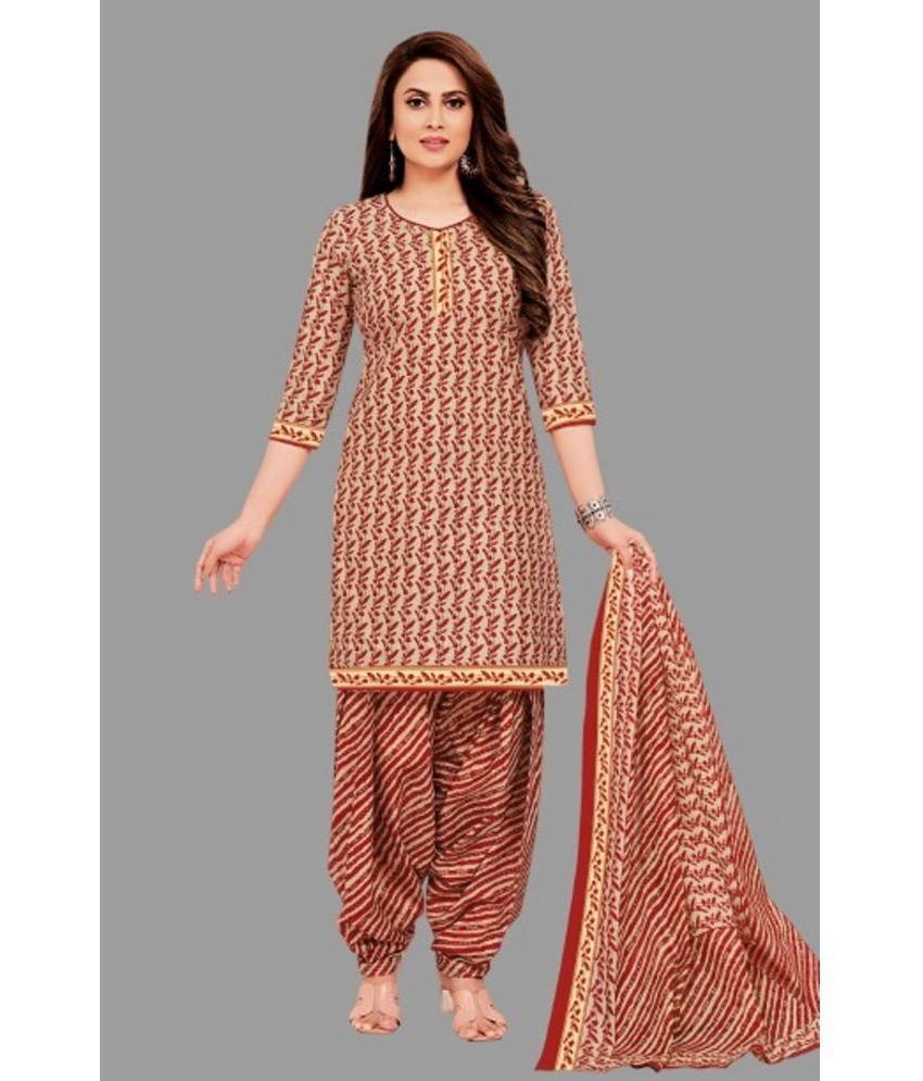     			SIMMU - Multicoloured Straight Cotton Women's Stitched Salwar Suit ( Pack of 1 )