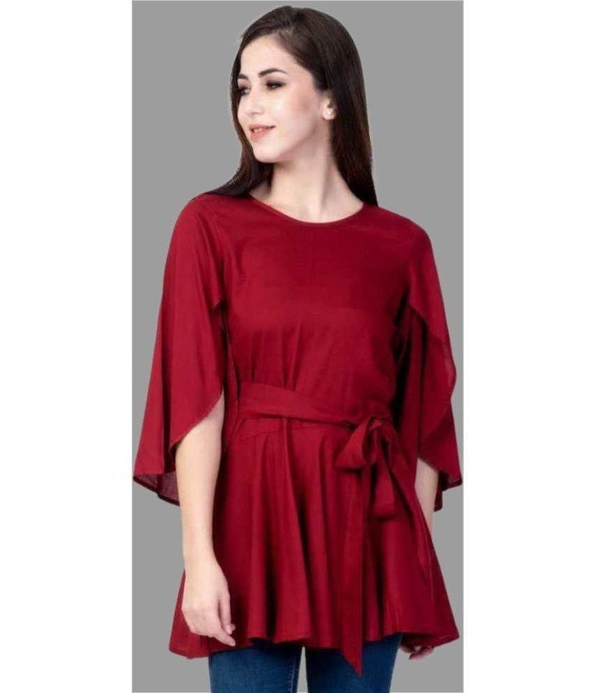     			Smien - Maroon Rayon Women's Tunic ( Pack of 1 )