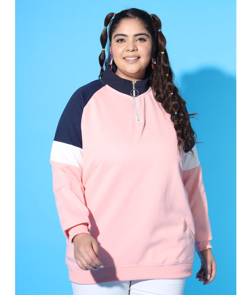     			AUSTIVO Fleece Women's Zippered Sweatshirt ( Pink )