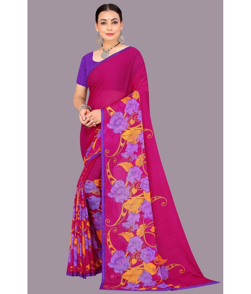     			Aishwarya Chiffon Printed Saree With Blouse Piece - Pink ( Pack of 1 )