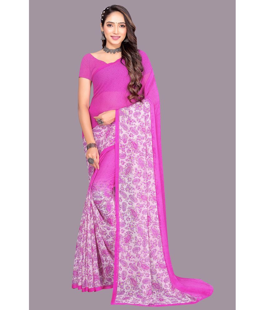     			Aishwarya Chiffon Printed Saree With Blouse Piece - Purple ( Pack of 1 )