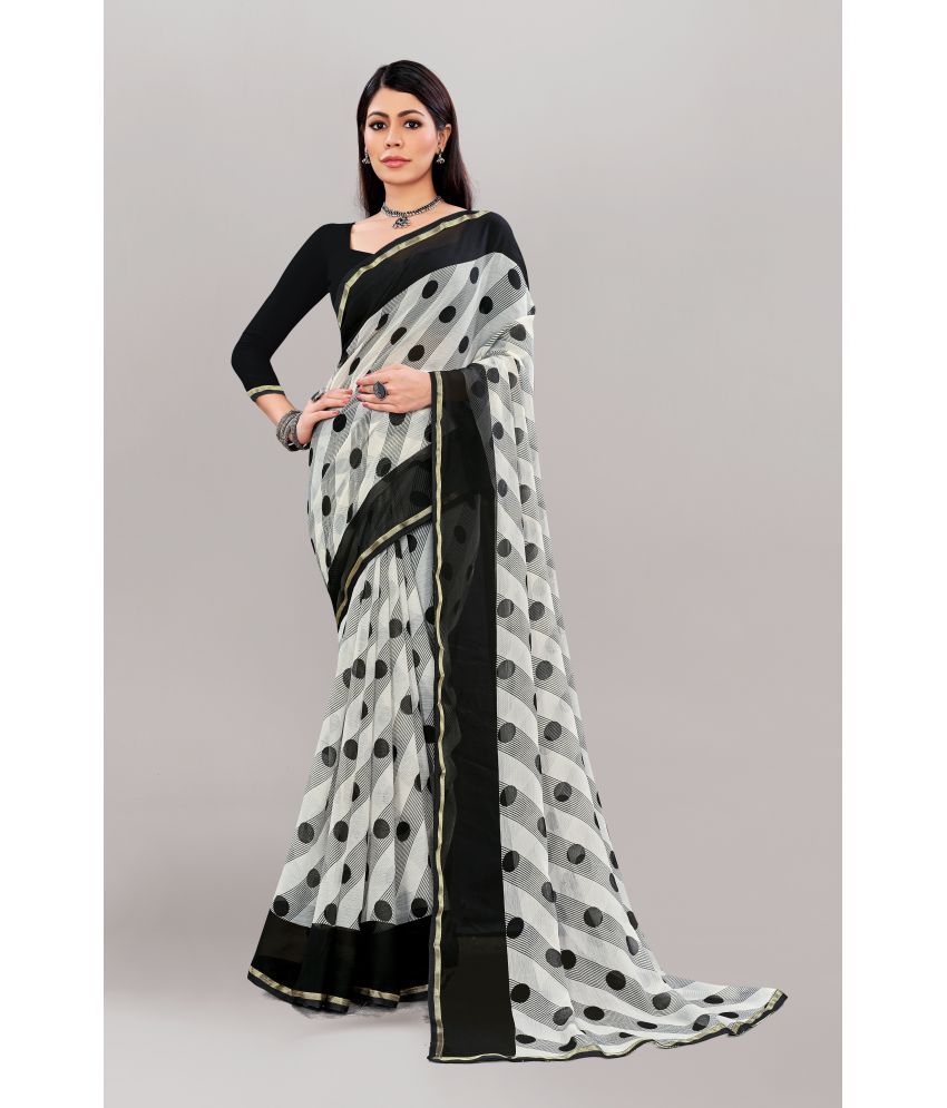     			Aishwarya Georgette Printed Saree With Blouse Piece - Grey ( Pack of 1 )