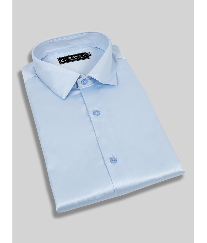     			Comey Satin Slim Fit Solids Full Sleeves Men's Casual Shirt - Light Blue ( Pack of 1 )