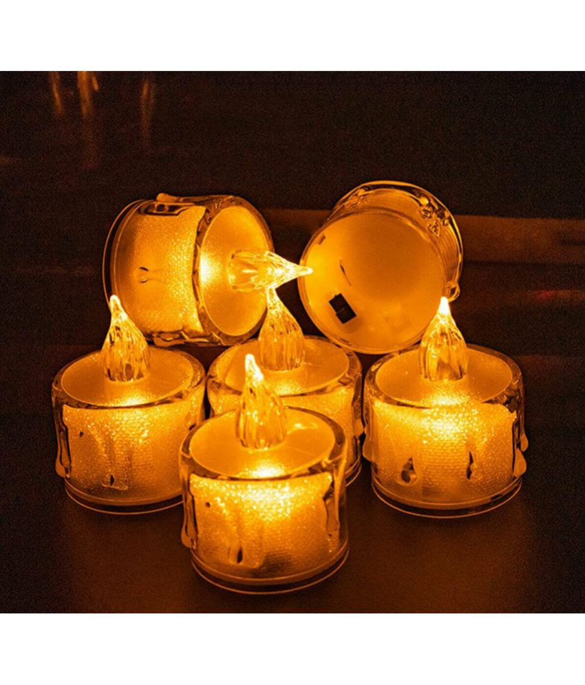     			Green Tales - Off White LED Tea Light Candle 3 cm ( Pack of 6 )