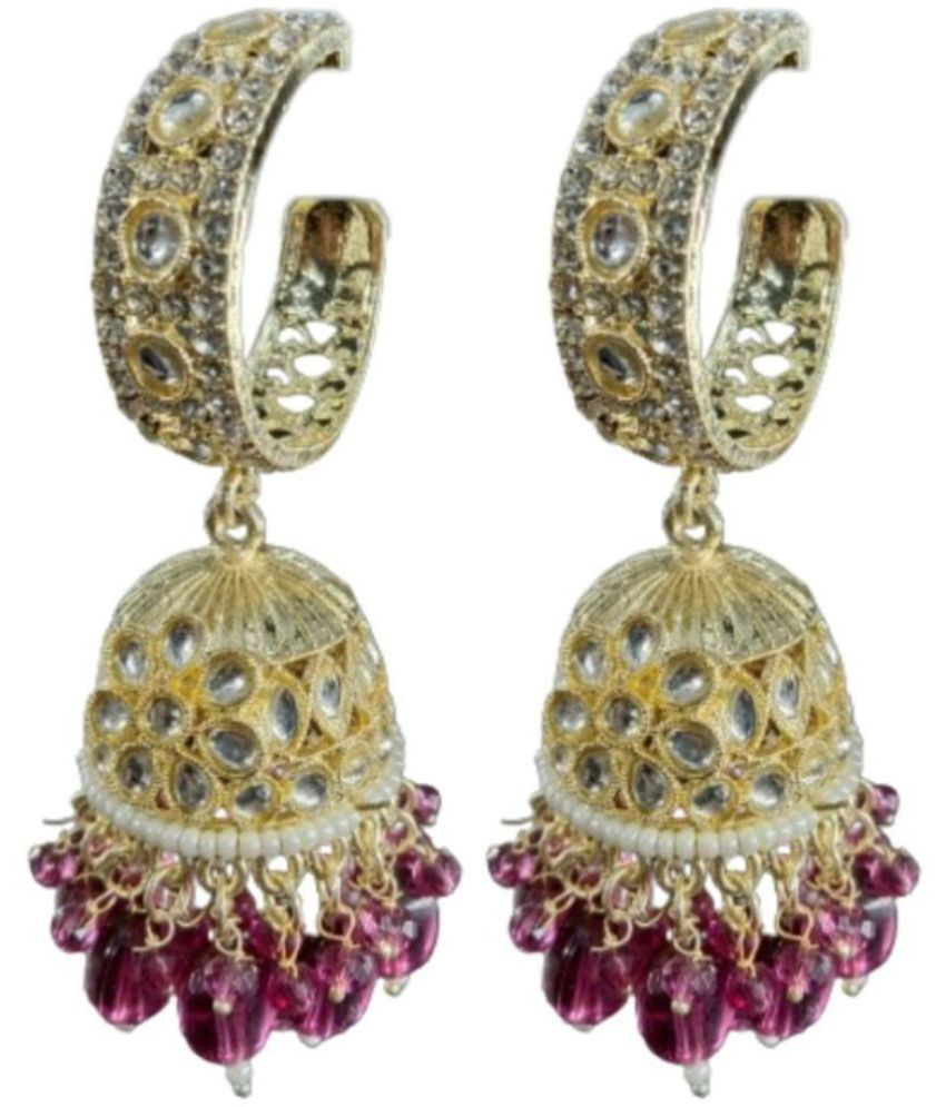     			Jiyanshi fashion Purple Jhumki Earrings ( Pack of 1 )