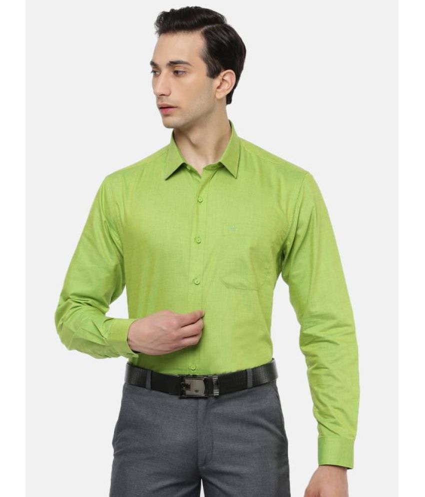     			Ramraj cotton Cotton Blend Regular Fit Self Design Full Sleeves Men's Casual Shirt - Green ( Pack of 1 )