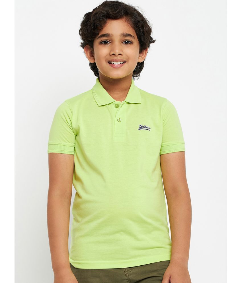     			UNIBERRY - Green Cotton Blend Boy's Polo T-Shirt ( Pack of 1 )