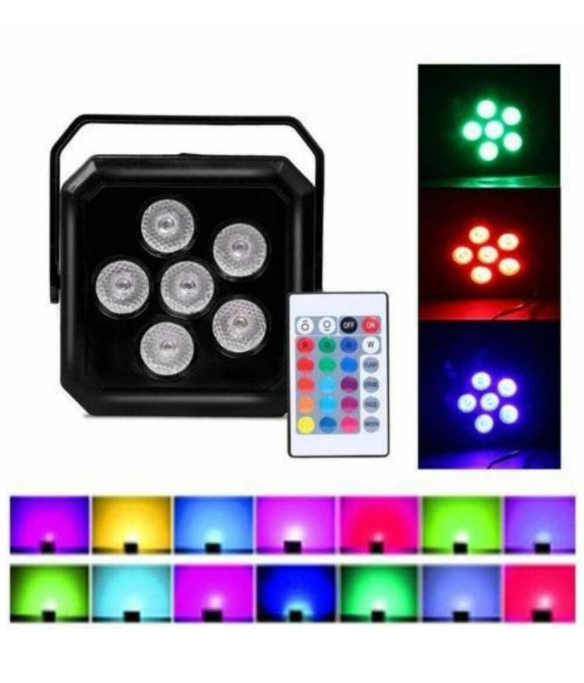     			DAJUBHAI DJ LED Par Flood Light with 6 LED for Home Party Festival Lighting with 24 Key Remote Control Disco Stage Light DJ (Multicolor)