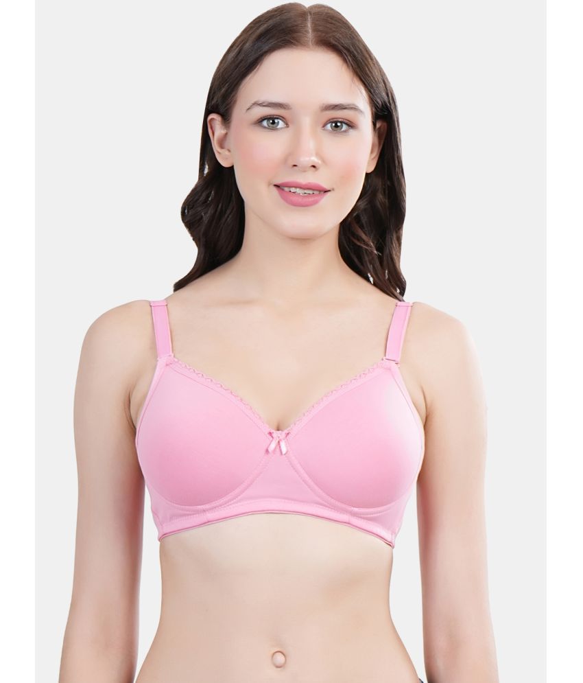     			LACYLUXE - Peach Cotton Blend Lightly Padded Women's T-Shirt Bra ( Pack of 1 )