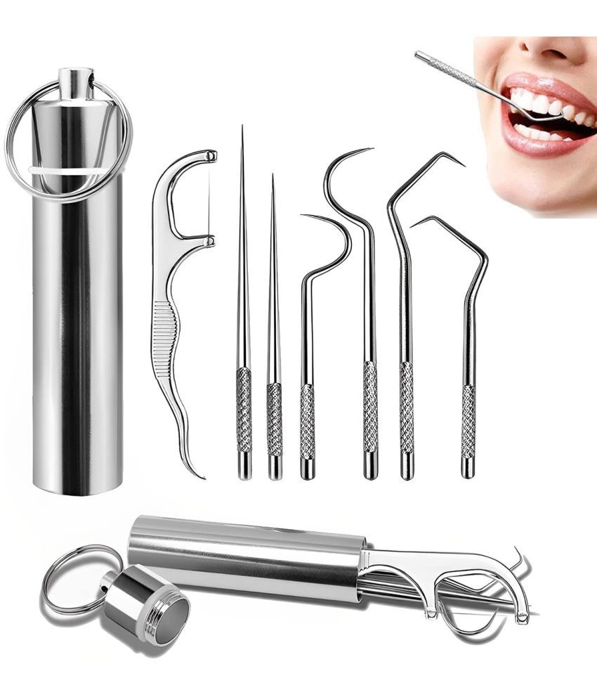 SHARUJA 7 in 1 Teeth Cleaning Tool Kit Floss Pick 7 Pcs Pack of 7