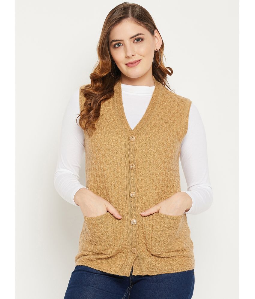     			zigo Woollen V Neck Women's Buttoned Cardigans - Brown ( )