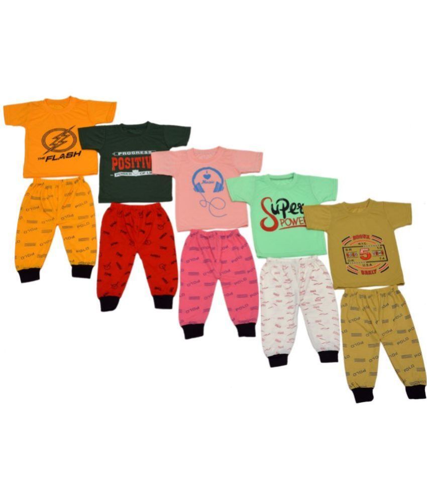     			DIAMOND EXPORTER - Multicolor Cotton Blend Boys T-Shirt & Trackpants ( Pack of 5 )