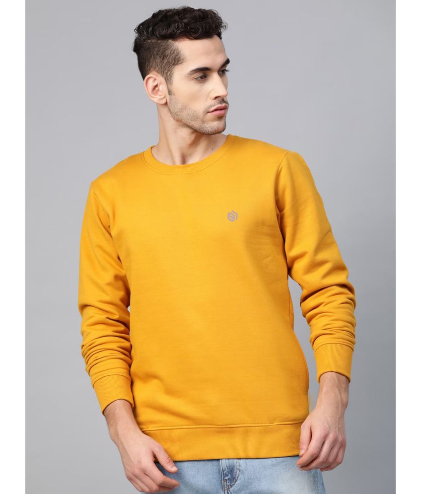     			NAKED SLEEVE Cotton Blend Round Neck Men's Sweatshirt - Mustard ( Pack of 1 )