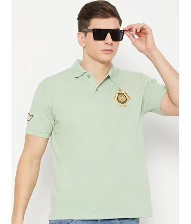 Buy AUSK - Green Cotton Blend Regular Fit Men's T-Shirt ( Pack of 1 )  Online at Best Price in India - Snapdeal