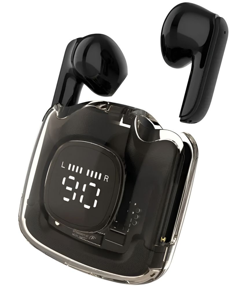     			COREGENIX Digital Display Bluetooth True Wireless (TWS) In Ear 30 Hours Playback Fast charging IPX4(Splash & Sweat Proof) Black