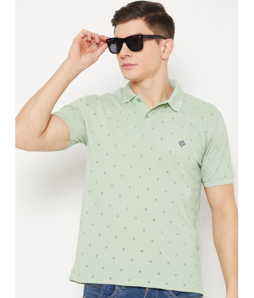     			UBX Cotton Blend Regular Fit Printed Half Sleeves Men's Polo T Shirt - Mint Green ( Pack of 1 )