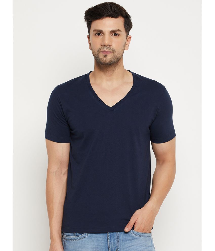     			Wild West Cotton Blend Regular Fit Solid Half Sleeves Men's Polo T Shirt - Navy ( Pack of 1 )