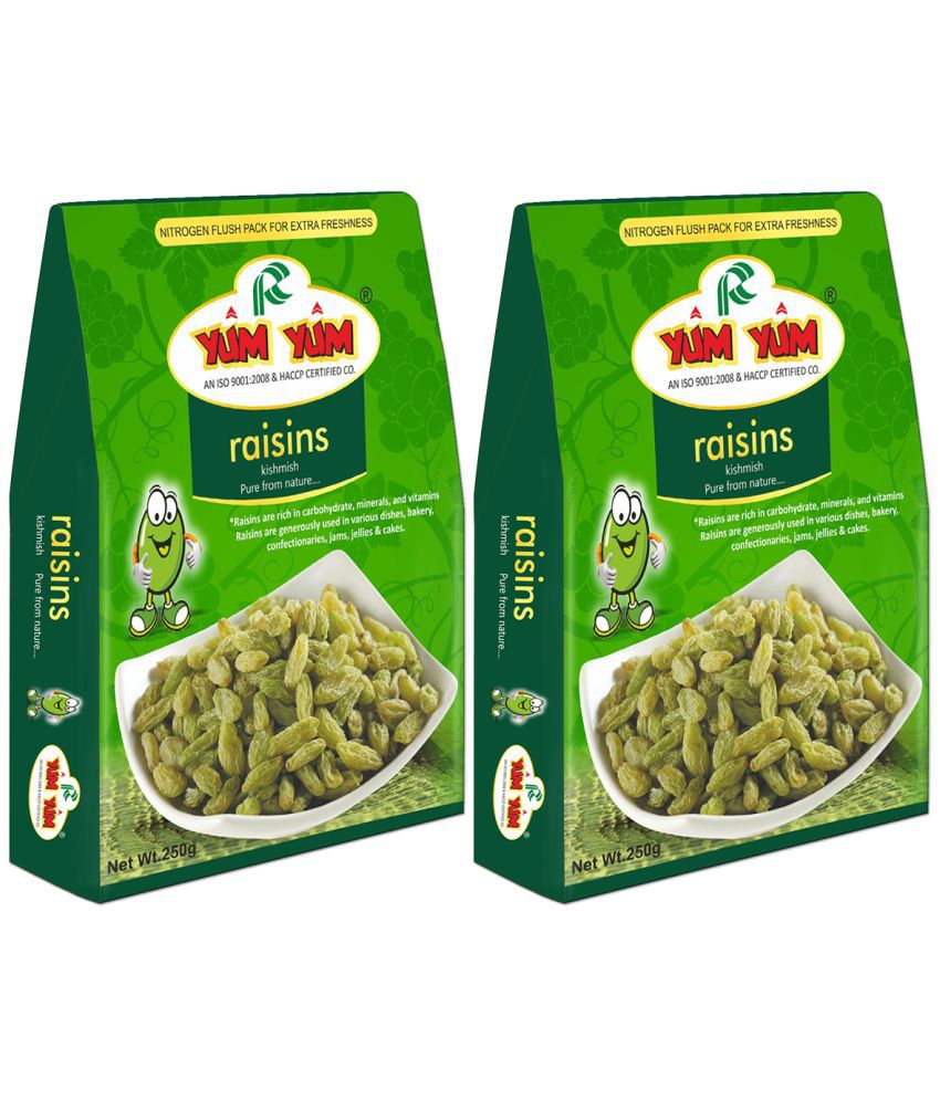     			YUM YUM Premium Dried Raisins Kishmish 500g (Pack of 2-250g Each)