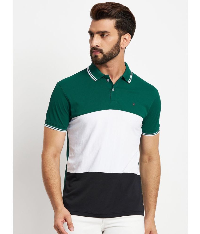     			RELANE Cotton Blend Regular Fit Colorblock Half Sleeves Men's Polo T Shirt - Multicolor ( Pack of 1 )