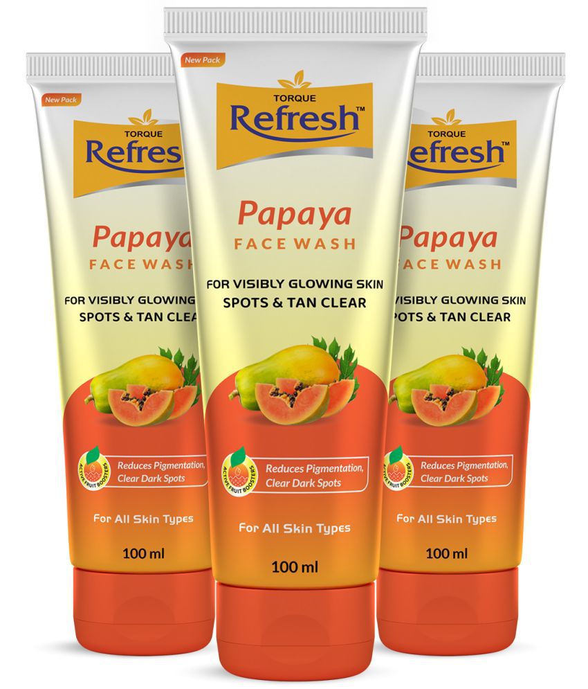     			Refresh Papaya Facewash 100ML - Tan Removal Face Wash For Combination Skin ( Pack of 3 )
