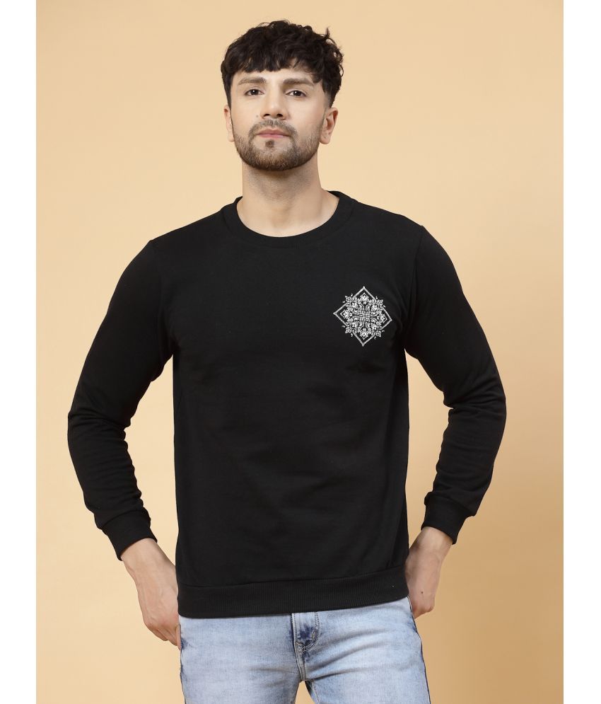     			Rigo Fleece Round Neck Men's Sweatshirt - Black ( Pack of 1 )