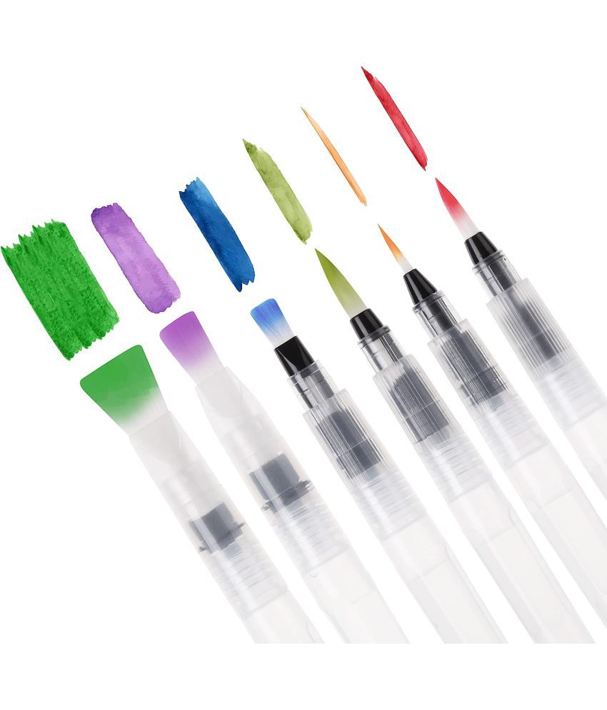     			Watercolor Brush Pens, 6 pcs, Water Brush Pens for Watercolor, Water Color Pen, Watercolor Paint Pens, Refillable Watercolor Brush Pens, Water Paint Brush, Water Brushes for Watercolor