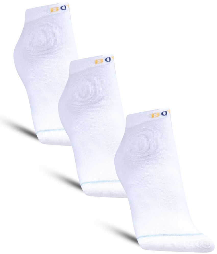     			Dollar - Cotton Men's Printed White Low Ankle Socks ( Pack of 3 )