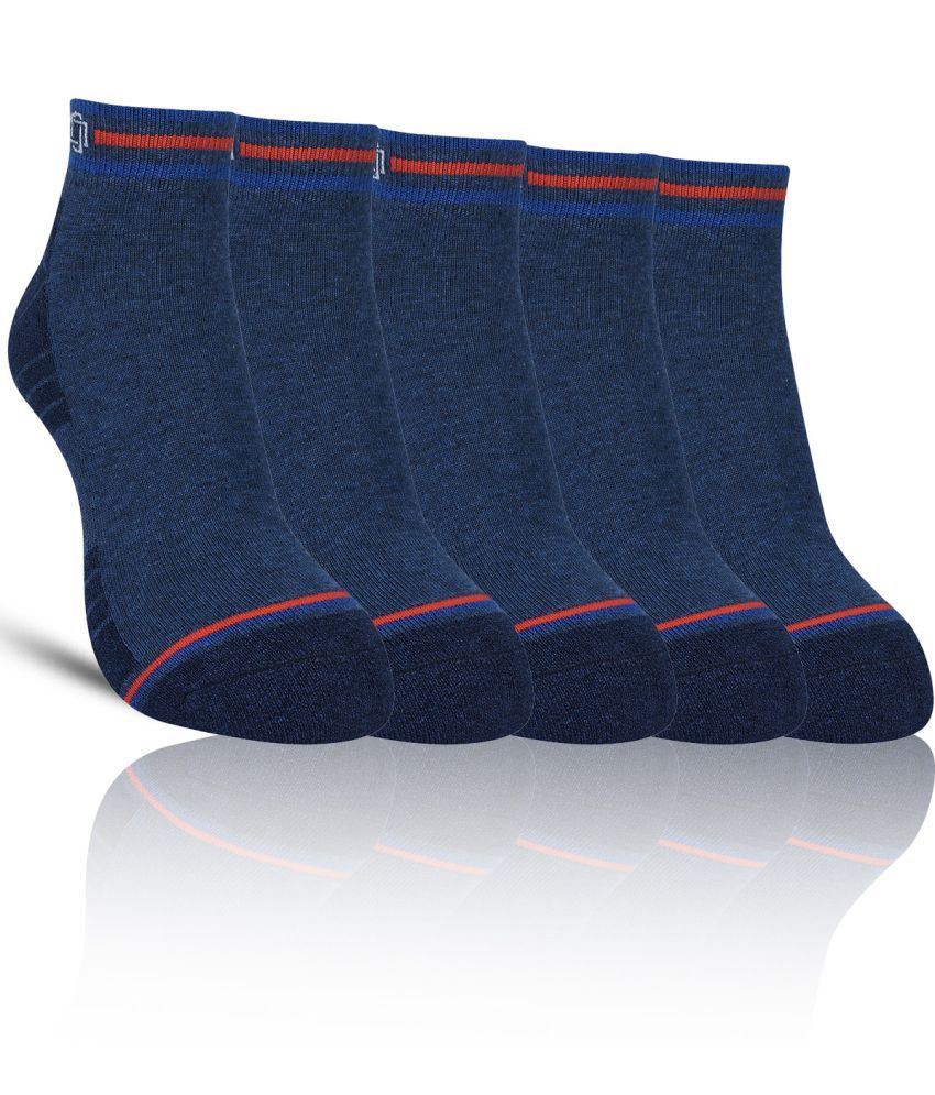     			Dollar - Cotton Men's Self Design Blue Ankle Length Socks ( Pack of 5 )