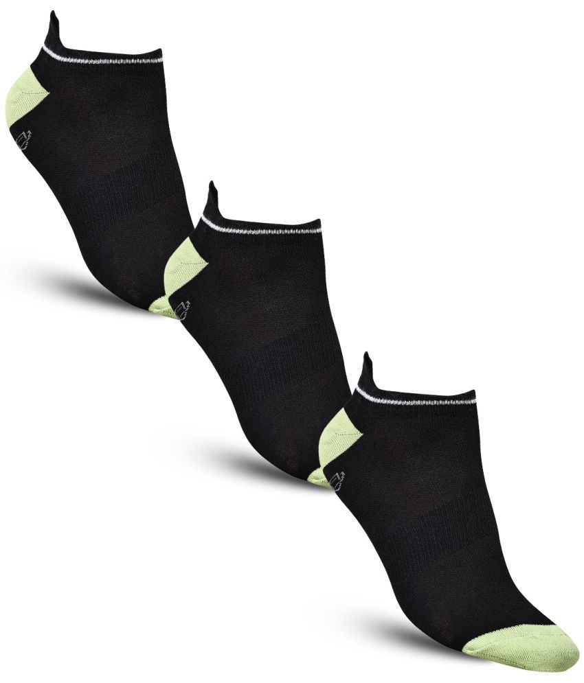     			Dollar - Cotton Men's Self Design Black Ankle Length Socks ( Pack of 3 )