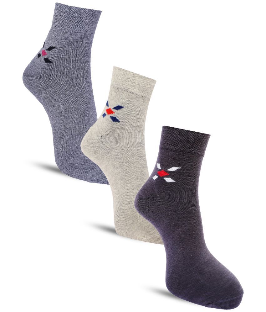     			Dollar - Cotton Men's Solid Multicolor Ankle Length Socks ( Pack of 3 )