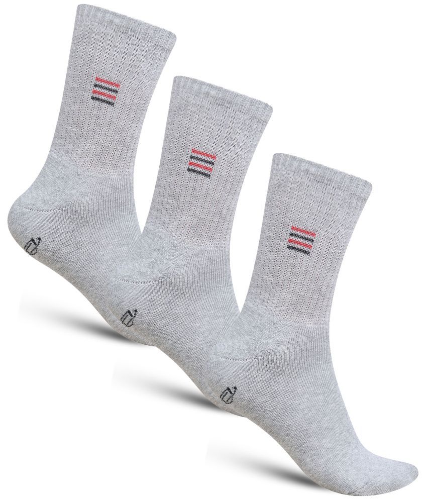     			Dollar - Cotton Men's Solid Light Grey Mid Length Socks ( Pack of 3 )