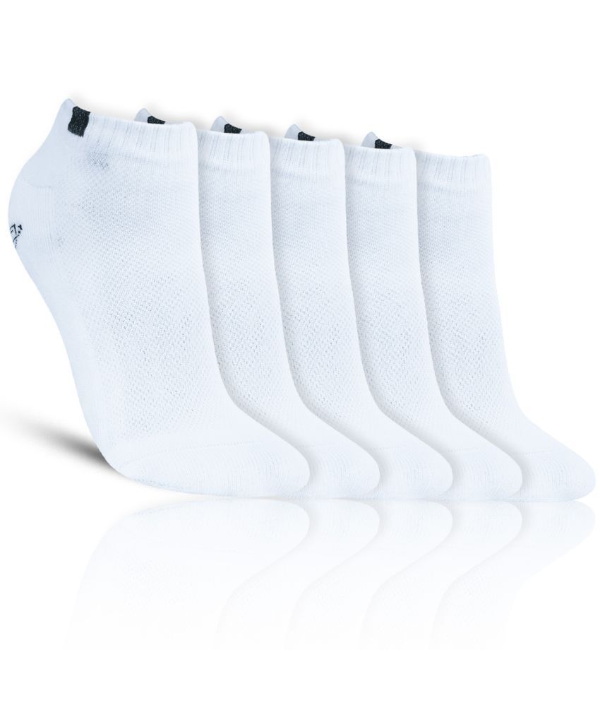     			Dollar - Cotton Men's Solid White Low Ankle Socks ( Pack of 5 )