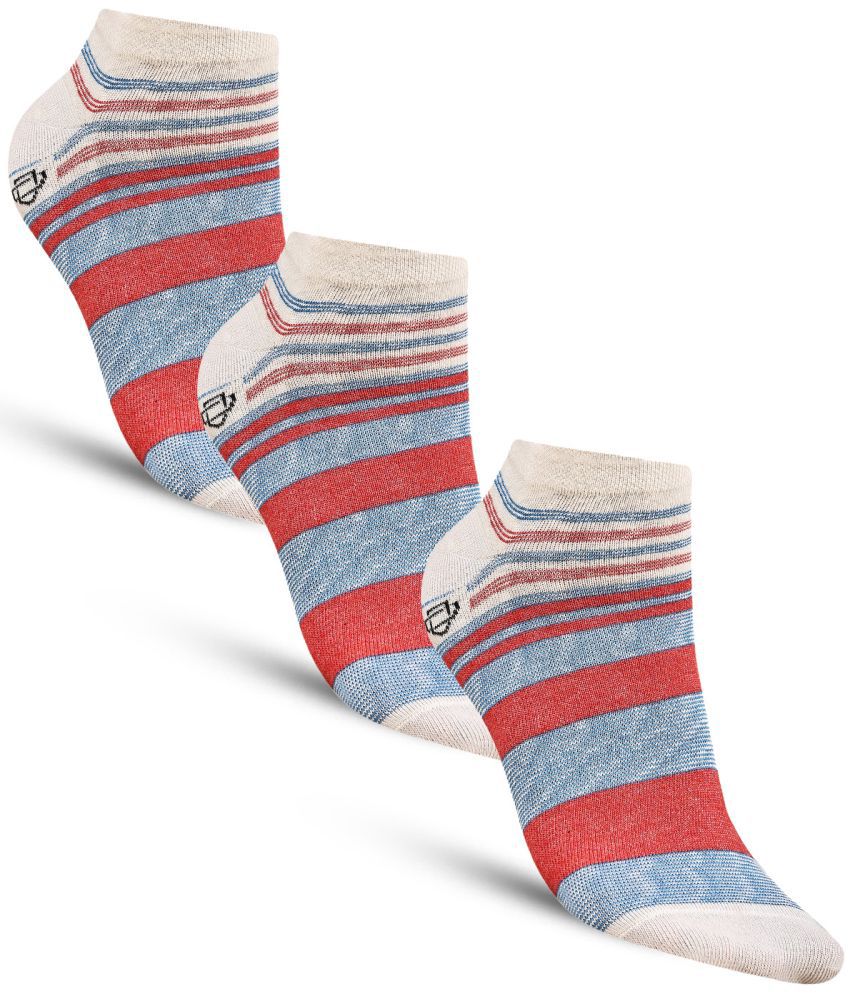    			Dollar - Cotton Men's Striped Cream Ankle Length Socks ( Pack of 3 )